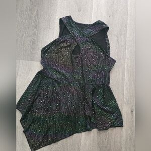 Shein Curve Elegant Black and Green Women's Top 2XL